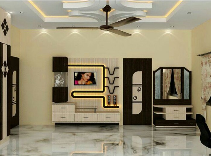 Hall Tv Wall Ceiling Design Home Designs Inspiration