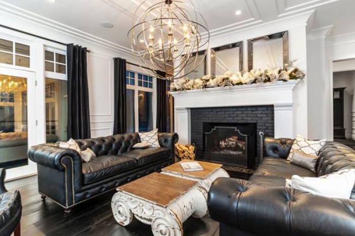 Attractive Black Sofa Living Room