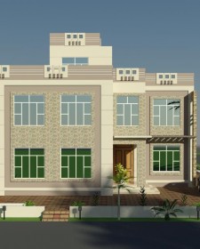 3D Front Elevation Design by Faisal Hassan