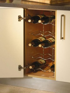 Chrome-Single-Wine-Rack-With-Awesome-And-Beautiful-Accessories-Rack-Kitchen-Design