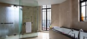 Cool-15-Art-Deco-Bathroom-Designs-To-Inspire-Your-Relaxing-Sanctuary-with-white-brown-wall-with-bathtub-shower-towel-window-door-lamp-and-ceramic-floor-915x610