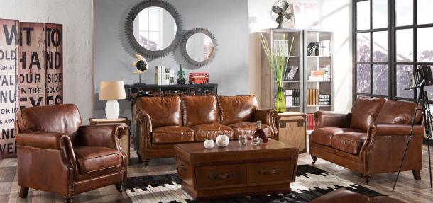 What are different types of leather sofas?